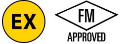 Explosion Proof and FM Approved logos